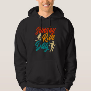 Running Runner Half Marathon Vintage Run Day Hoodie