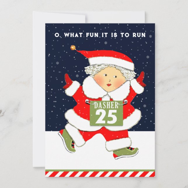 Running Runner Holiday Christmas Cards (Front)