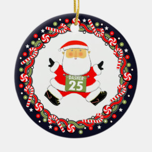 Running Runner Holiday Gift Ceramic Ornament