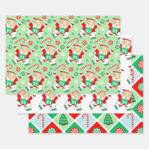 Running Runner Holiday Gift Wrapping Paper
