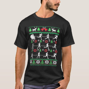 Running - Runners Pulling Santa Sleigh Funny Runni T-Shirt