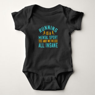 Running - Running is a mental sport Baby Bodysuit