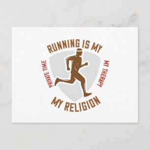 Running -Running is therapy and religion Postcard