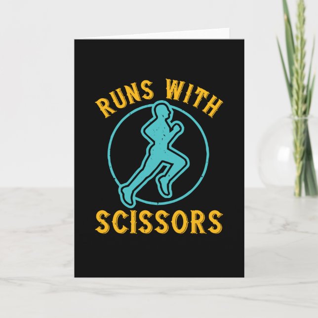 Running - Runs with scissors Card (Front)