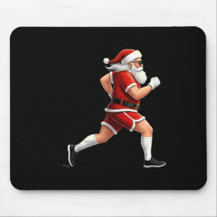 Running Santa Christmas Graphic Runner Run Maratho Mouse Pad