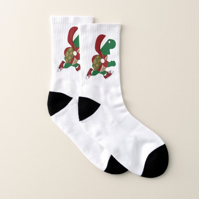 Running Santa Turtle Socks (Pair)