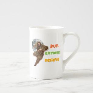 Running Sasquatch Adventure Believe Design Bone China Mug