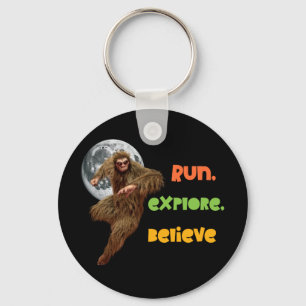 Running Sasquatch Adventure Believe Design Key Ring