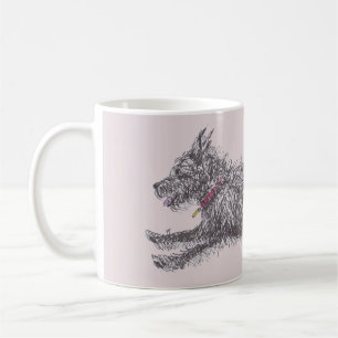 Running Scruffy Black Terrier Mug