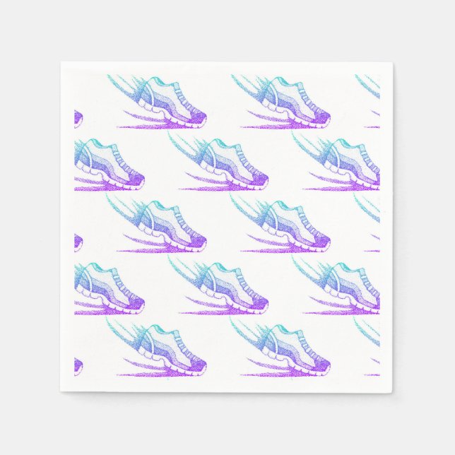Running Shoes Runner Jogger Birthday Party Napkin (Front)