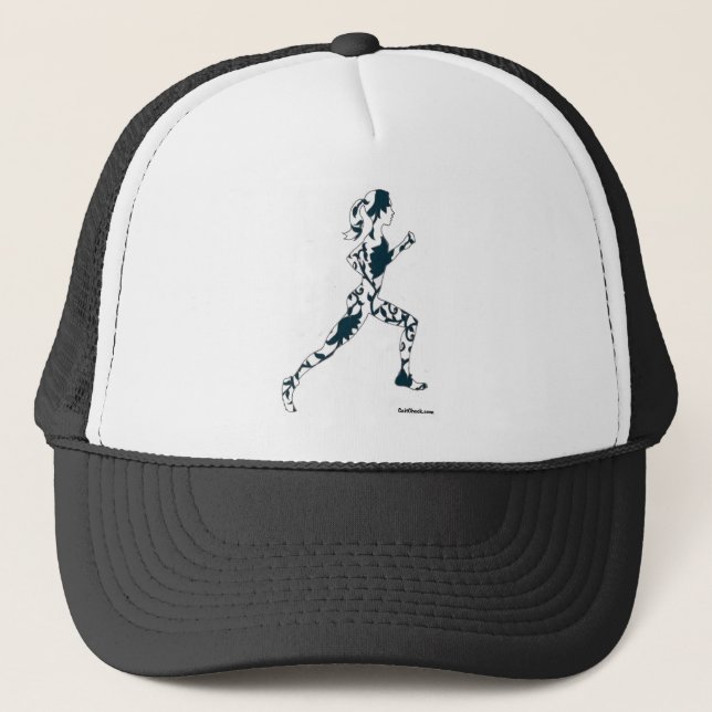 Running Silhouette - Floral Trucker Hat (Front)