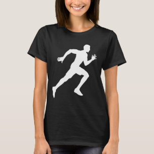 Running Silhoutte Sunset Women Athelete Sports Lo T-Shirt