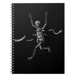 Running Skeleton Finish Line Marathoner Humour Notebook