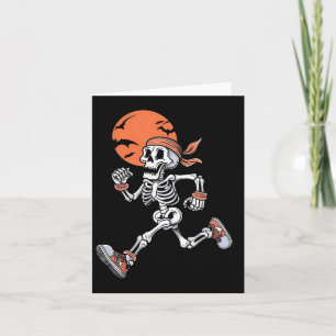 Running Skeleton Funny Halloween Costume Men Women Card
