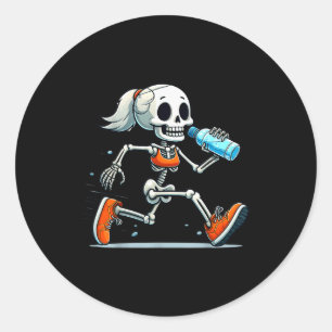 Running Skeleton Halloween Costume Soky Runners Lo Classic Round Sticker