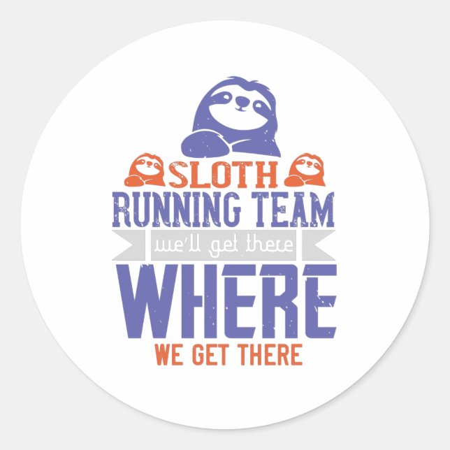 Running - Sloth Running Team Classic Round Sticker (Front)