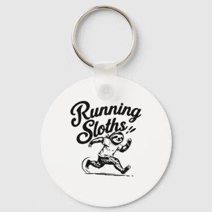 Running Sloths Slow But Steady! Sticker Key Ring
