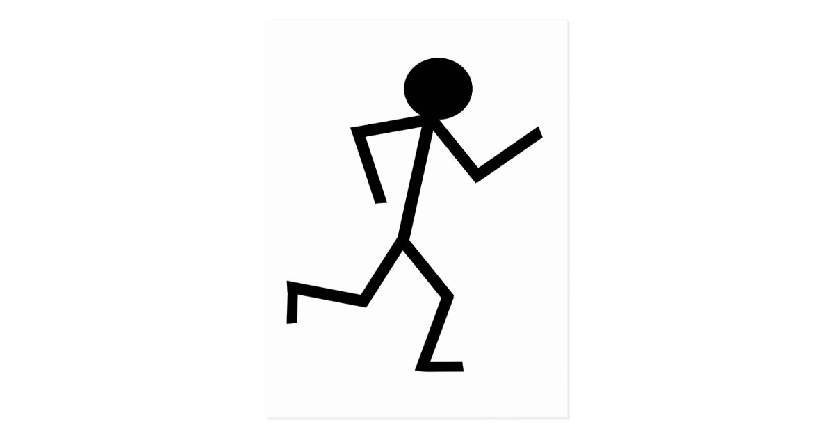 Running Stickman Postcard | Zazzle.com.au