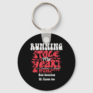 Running Stole My Heart ~ Funny Valentines Day  Key Ring