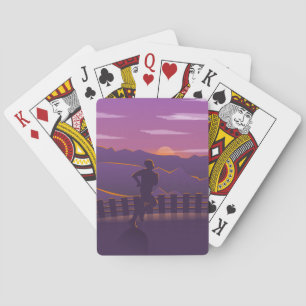 Running sunrise playing cards