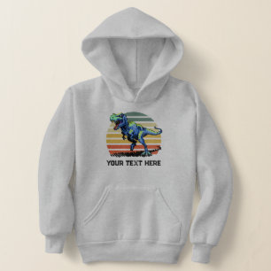 Running T-Rex Custom Text Kids Pullover Hoodie