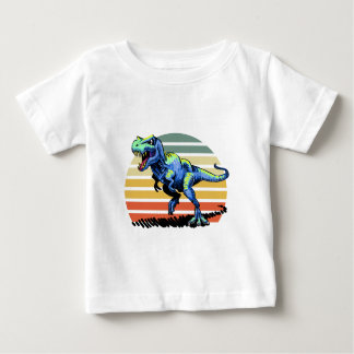 Running T-Rex Sunset Baby Fine Jersey T-Shirt