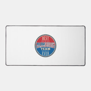 Running Team Patriotic Vintage Badge Design_1 Desk Mat