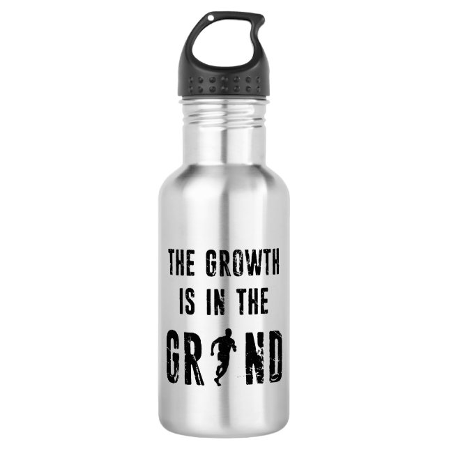 Running, The Growth Is In The Grind 532 Ml Water Bottle (Front)