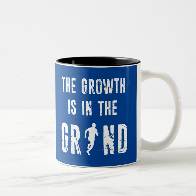 Running, The Growth Is In The Grind Two-Tone Coffee Mug (Right)