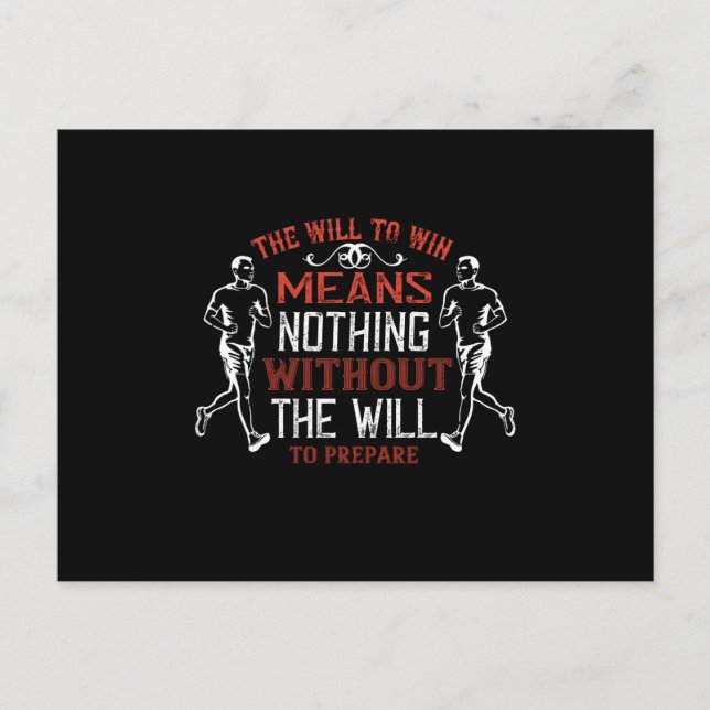 Running - The will to win means nothing Postcard (Front)