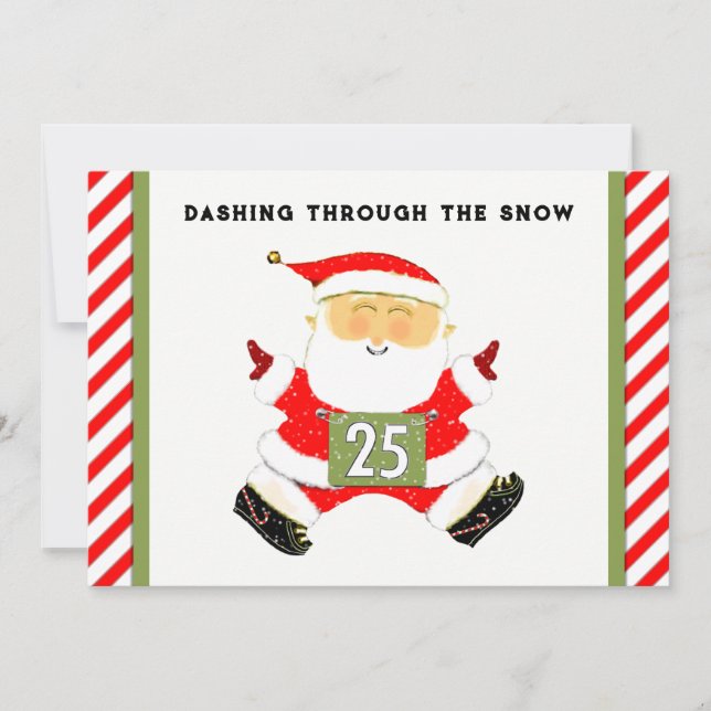 Running Themed Christmas Holiday Card (Front)