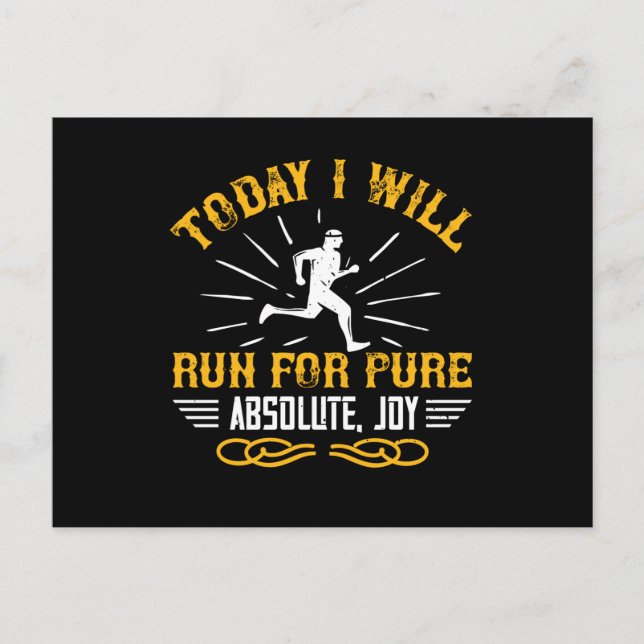 Running - Today I will run for pure joy Postcard (Front)