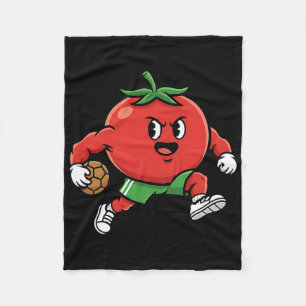Running Tomato Footll Mascot Athlete Cartoon Fleece Blanket