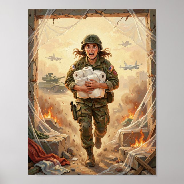 Running Towards Hope Through Ruins Poster (Front)