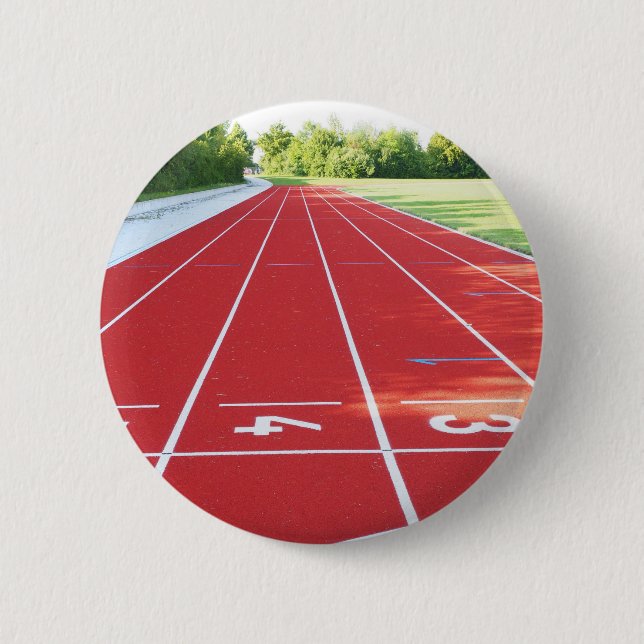 Running Track And Field 6 Cm Round Badge (Front)