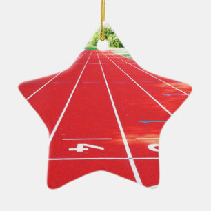 Running Track And Field Ceramic Ornament