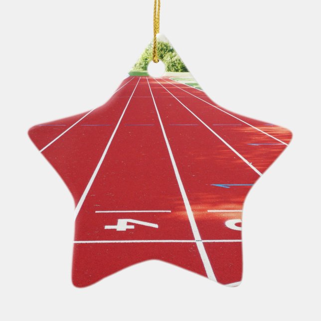 Running Track And Field Ceramic Ornament (Front)