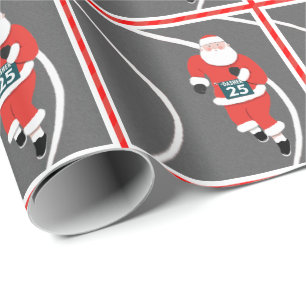 Running Track and Field Christmas Gift Wrapping Paper