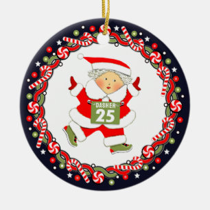 Running Track and Field Gift Ceramic Ornament