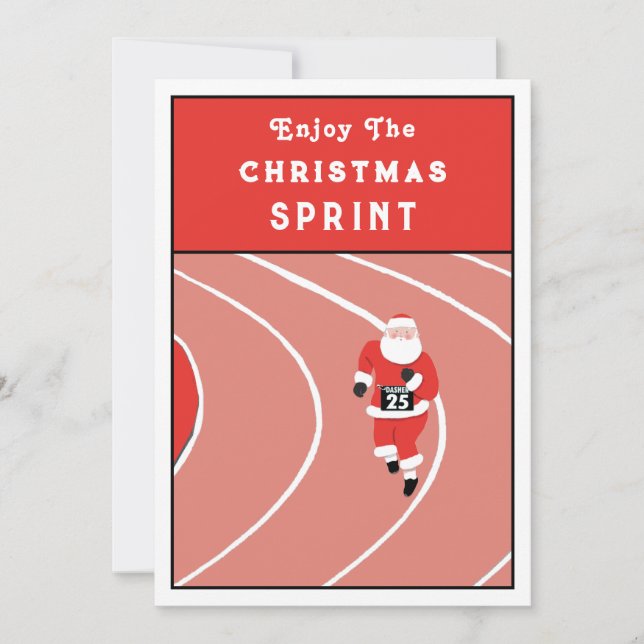 Running Track and Field Holiday Card (Front)
