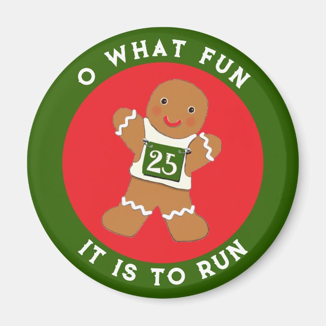 Running Track and Field Stocking Stuffer Button Magnet (Front)