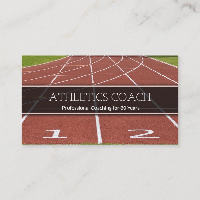 Running Track -  Athletics Coach Business Card (Front)