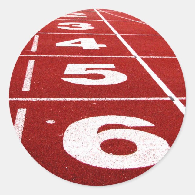 Running track classic round sticker (Front)