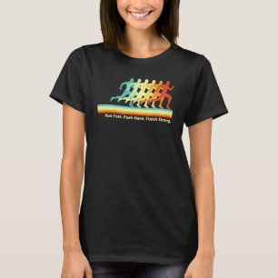 Running Track Field Coach Retro Sprint Runner Moti T-Shirt
