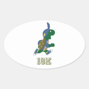 Running Turtle 10K - Blue Oval Sticker