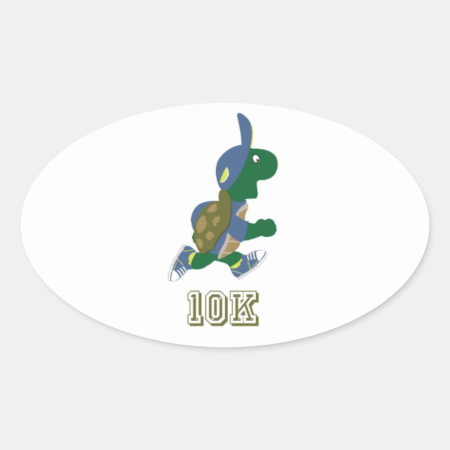 Running Turtle 10K - Blue Oval Sticker (Front)