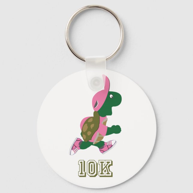 Running Turtle 10K - Pink Key Ring (Front)