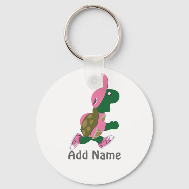 Running Turtle Personalise Key Ring (Front)