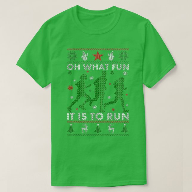 Running Ugly Christmas  T-Shirt (Design Front)