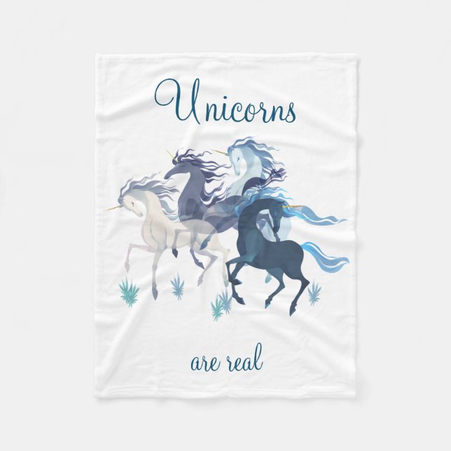 Running Unicorns fleece blanket (Front)